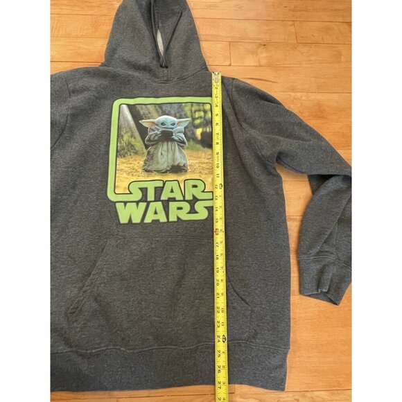 Star Wars Sweatshirt Hoodie XL Grogu Baby Yoda The Mandelorian Disney Adult Grey - Picture 3 of 6